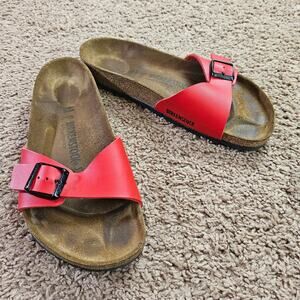 Birkenstock Madrid BS Sandals Womens 10 EU41 Cherry Red Leather 0040741 w box